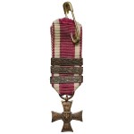 Second Polish Republic, Cross of Valor 1920 – Miniature with three metal fittings