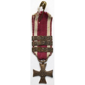 Zweite Polnische Republik, Tapferkeitskreuz 1920 – Miniatur mit drei Beschlägen
