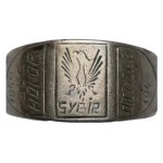 World War II, Patriotic Signet Ring, Siberia 1940 — God, Honor, Fatherland — Eagle Without a Crown
