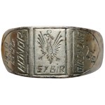World War II, Patriotic Signet Ring, Siberia 1940 — God, Honor, Fatherland — Crowned Eagle