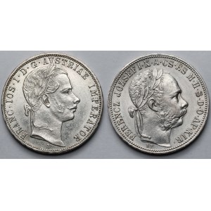 Austria-Hungary, Franz Joseph I, 1860 florin and 1891 forint - set (2 pieces)