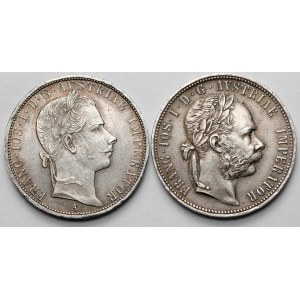 Austria, Franciszek Józef I, 1 floren 1858 i 1878 - zestaw (2szt)