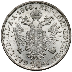 Rakúsko, Ferdinand I., 20 krajcarov 1848 A, Viedeň