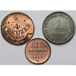 Austria, Monety miedziane 1816-1862 - zestaw (3szt)