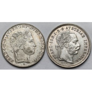 Austria, 3 kreuzer del 1839 e 10 kreuzer del 1872 - set (2 pezzi)