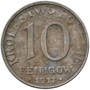 Königreich Polen, 10 Pfennig 1917 – INSCHRIFT NAH – breit 1