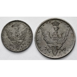 Kingdom of Poland, 5 and 20 fenigs, 1917–1918 – set (2 pieces)