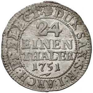 August III of Saxony, 1/24 thaler, 1751 FWóF, Dresden