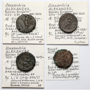 Roman Empire, Alexandria, Tetradrachms (copper-alloy) - set (4 pieces)