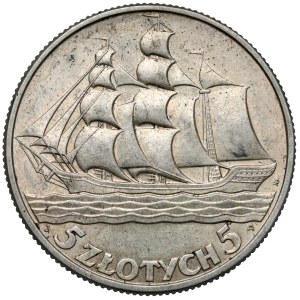 Sailing Ship, 5 zlotych, 1936