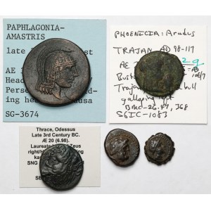 Grèce, pièces en bronze - lot (5 pièces)