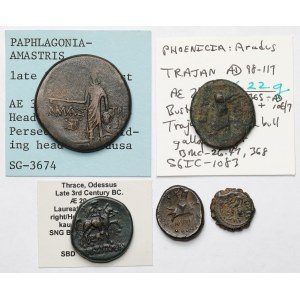 Grèce, pièces en bronze - lot (5 pièces)