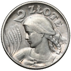 La femme et les épis, 2 zlotys de 1925 avec un point, Londres
