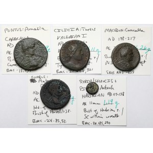 Impero Romano, Province, Monete di bronzo - set (5 pezzi)