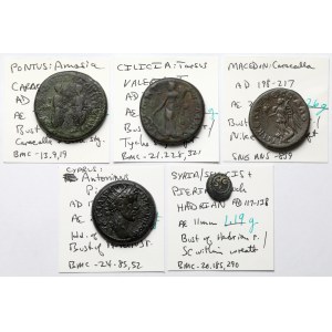 Impero Romano, Province, Monete di bronzo - set (5 pezzi)