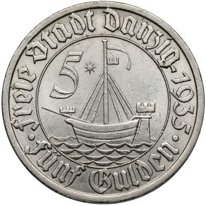 Gdańsk, 5 guilders, 1935, Koga