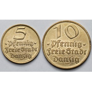Gdańsk, 5 and 10 fenigs, 1932 - set (2 pieces)