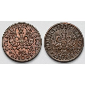 1 grosz de 1927 et 1931 - lot (2 pièces)