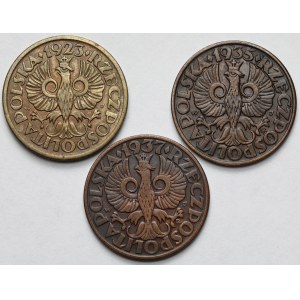 5 groszy 1923-1937 - set (3 pezzi)