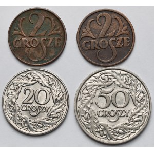 2-50 groszy 1923-1928 - set (4 pezzi)