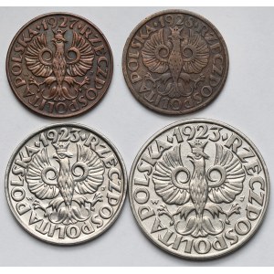 2-50 groszy 1923-1928 - set (4 pezzi)