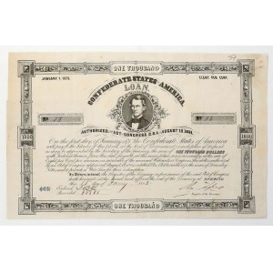 Confederate States of America (CSA), Bond 1000 Dollars 1863