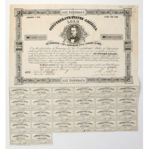 Confederate States of America (CSA), Bond 1000 Dollars 1863