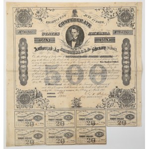 Confederate States of America (CSA), Bond 500 Dollars 1863