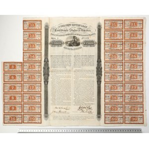 Confederate States of America (CSA), Bond 1000 Pounds 1863