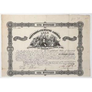 Confederate States of America (CSA), Bond 100 Dollars 1862