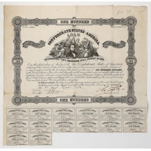 Confederate States of America (CSA), Bond 100 Dollars 1862