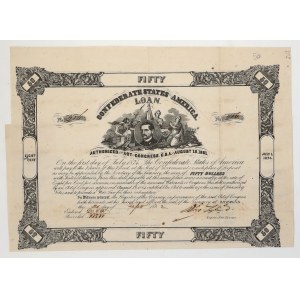 Confederate States of America (CSA), Bond 50 Dollars 1863