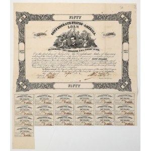 Confederate States of America (CSA), Bond 50 Dollars 1863