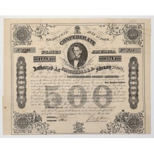 Konfederované štáty Ameriky, 8 % pôžička 1863/1868 – 500 dolárov 1863
