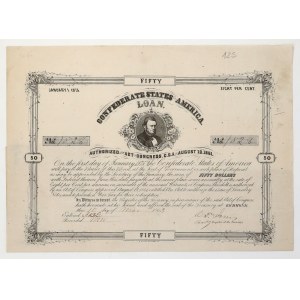 Konfederované štáty Ameriky, 8 % pôžička 1861/1875 – 50 dolárov 1863