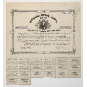 Konfederované štáty Ameriky, 8 % pôžička 1861/1875 – 50 dolárov 1863