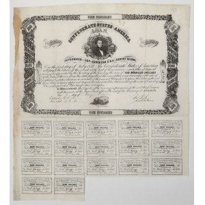 Confederate States of America (CSA), Bond 100 Dollars 1862