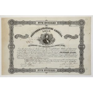 Confederate States of America (CSA), Bond 500 Dollars 1862