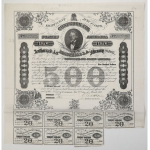 Confederate States of America (CSA), Bond 500 Dollars 1863