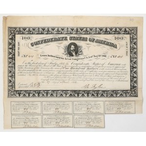 Confederate States of America (CSA), Bond 100 Dollars 1862