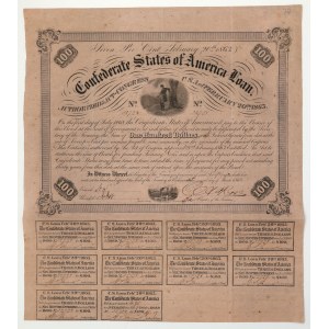 Confederate States of America (CSA), Bond 100 Dollars 1863