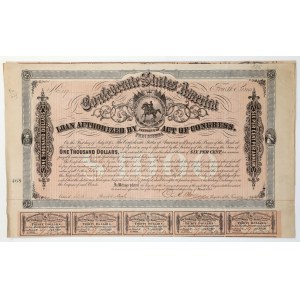 Confederate States of America (CSA), Bond 1000 Dollars 1864