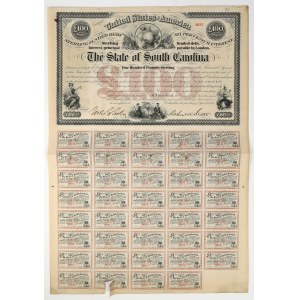 USA, The State of South Carolina, Obligation 100 Pounds 1871