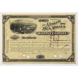 USA, The Keokuk and Des Moines Railway Company, 100 × 100 dolárov, 1904