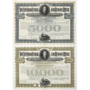 USA, The New York Central and Hudson River Railroad Company, 5.000 & 10.000 Dollars (2 psc)