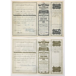 USA, The New York Central and Hudson River Railroad Company, 5.000 & 10.000 Dollars (2 psc)