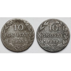 10 Groschen 1835 und 1838 MW – Set (2 Stück)
