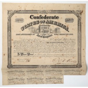 Confederate States of America (CSA), Bond 100 Dollars 1863