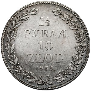 1-1/2 rubla = 10 złotych 1835 НГ, Petersburg