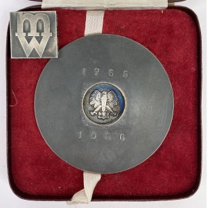 200th Anniversary of the Warsaw Mint 1766–1966 Medal – silver-plated tombac